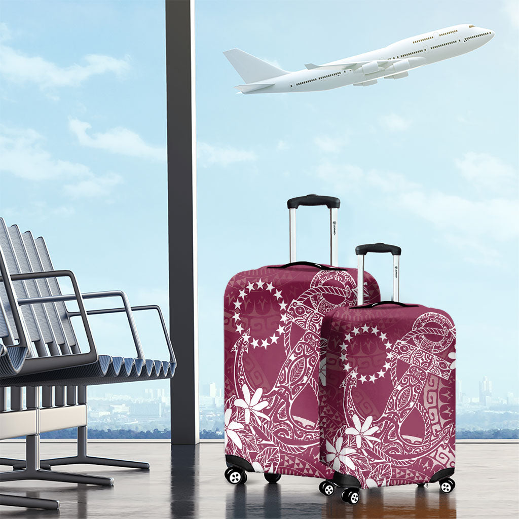 Maroon Kuki Airani Tapakau Luggage Cover Tribal Anchor Mix Tiare