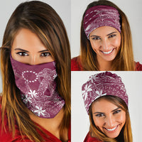 Maroon Kuki Airani Tapakau Neck Gaiter Tribal Anchor Mix Tiare