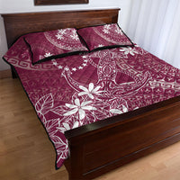 Maroon Kuki Airani Tapakau Quilt Bed Set Tribal Anchor Mix Tiare