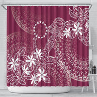 Maroon Kuki Airani Tapakau Shower Curtain Tribal Anchor Mix Tiare