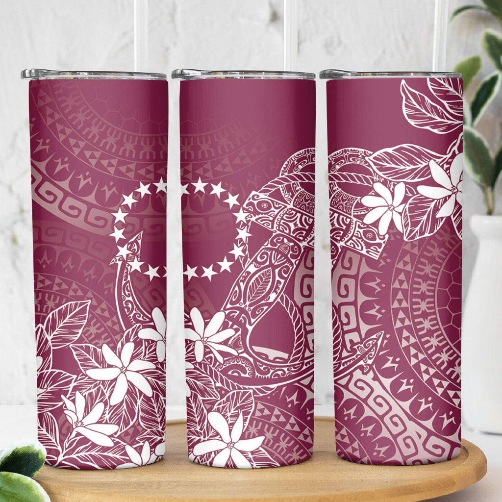 Maroon Kuki Airani Tapakau Skinny Tumbler Tribal Anchor Mix Tiare