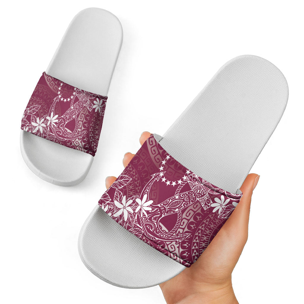 Maroon Kuki Airani Tapakau Slide Sandals Tribal Anchor Mix Tiare