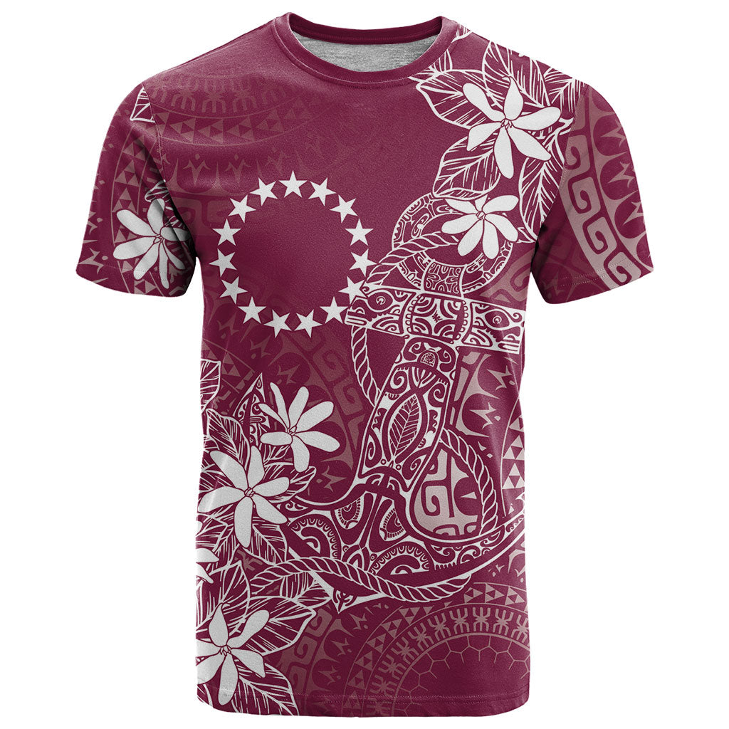 Maroon Kuki Airani Tapakau T Shirt Tribal Anchor Mix Tiare