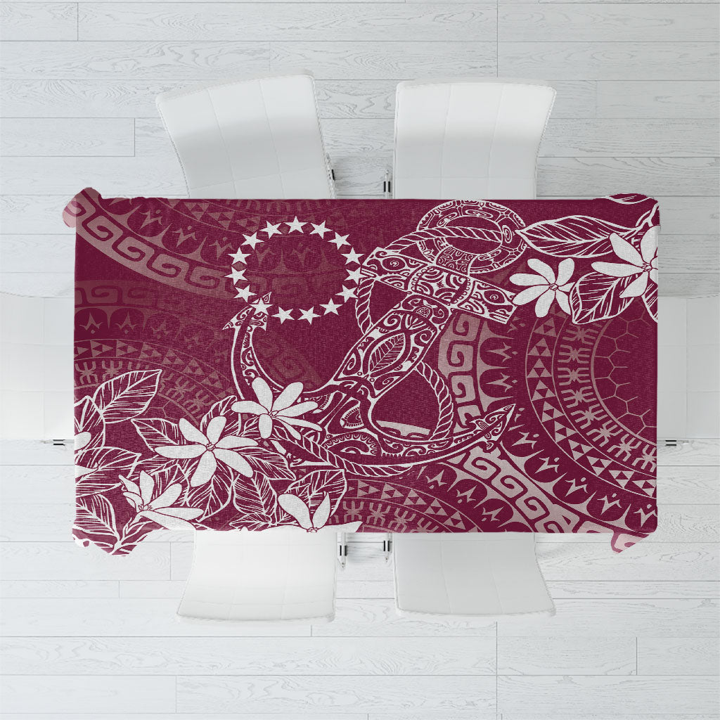 Maroon Kuki Airani Tapakau Tablecloth Tribal Anchor Mix Tiare