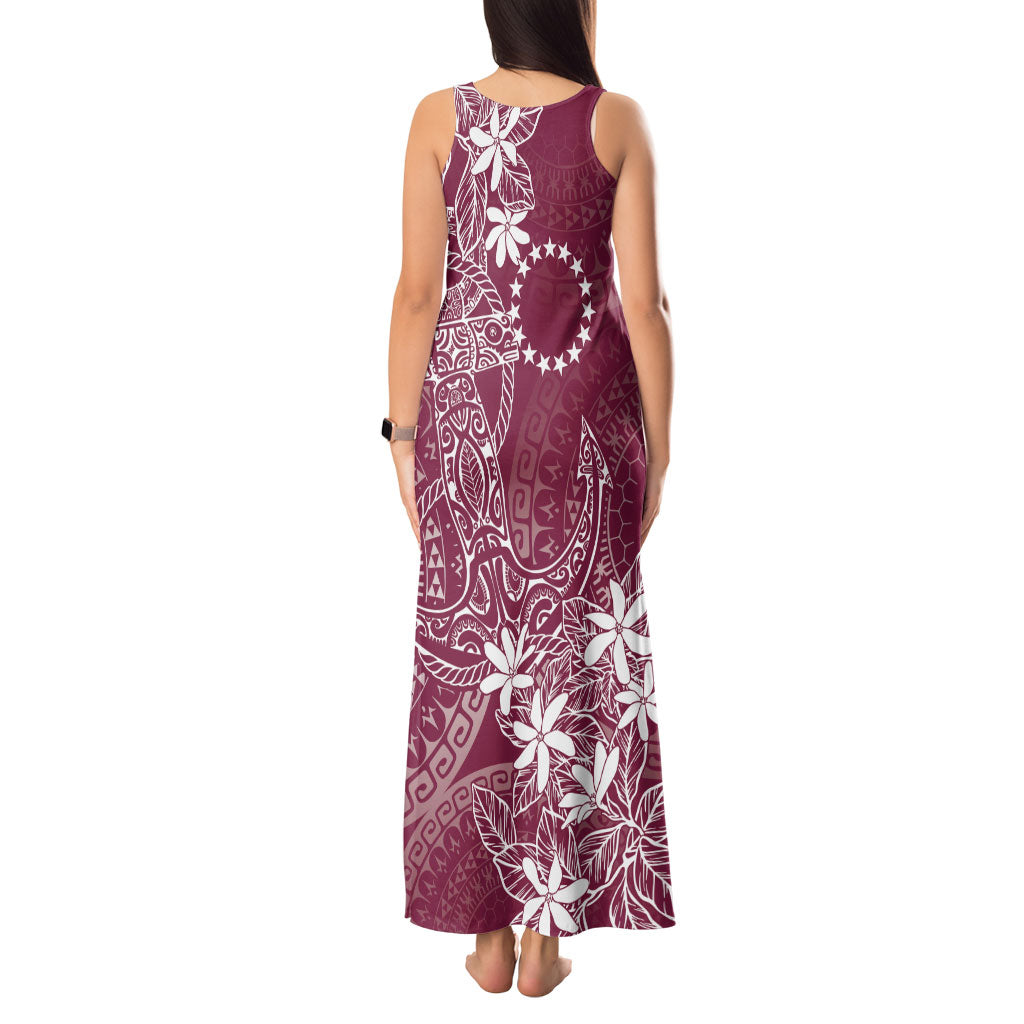 Maroon Kuki Airani Tapakau Tank Maxi Dress Tribal Anchor Mix Tiare