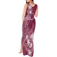 Maroon Kuki Airani Tapakau Tank Maxi Dress Tribal Anchor Mix Tiare