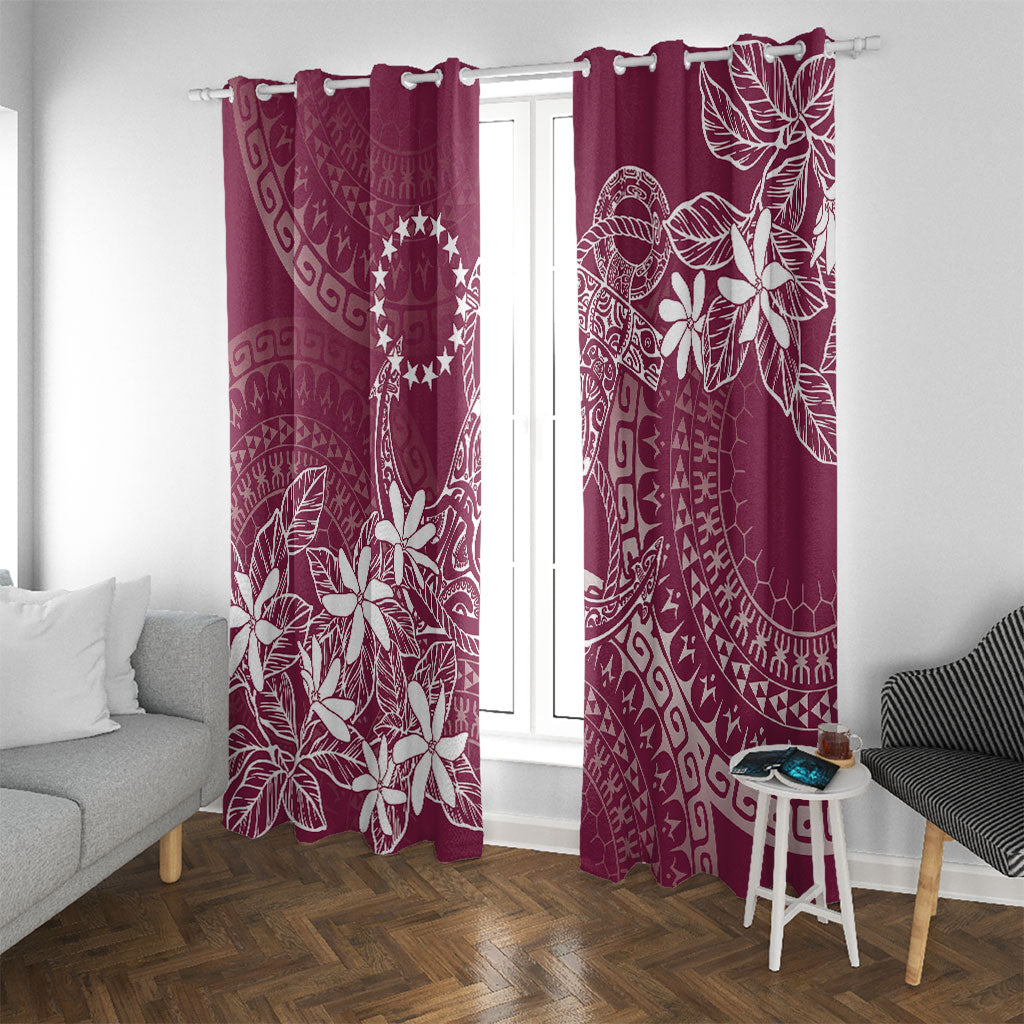 Maroon Kuki Airani Tapakau Window Curtain Tribal Anchor Mix Tiare