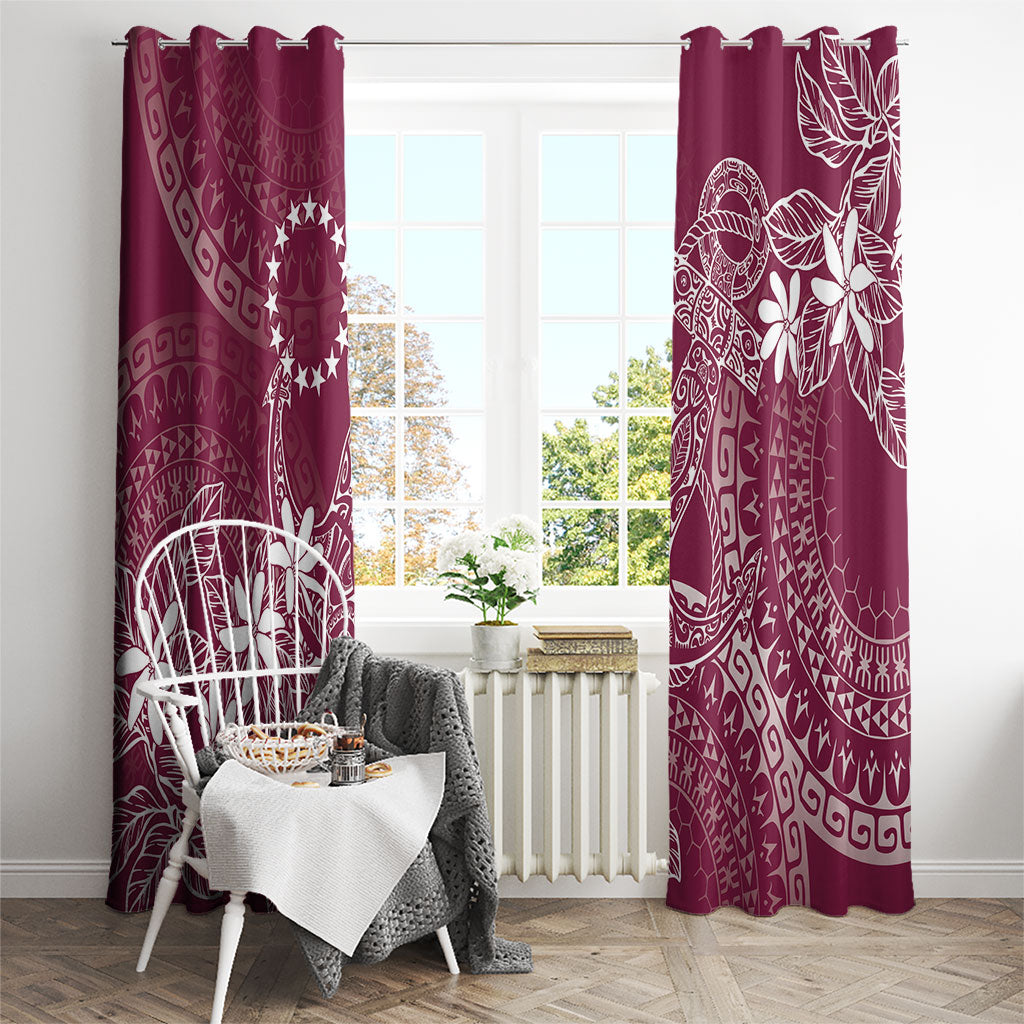 Maroon Kuki Airani Tapakau Window Curtain Tribal Anchor Mix Tiare