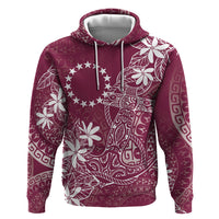 Maroon Kuki Airani Tapakau Zip Hoodie Tribal Anchor Mix Tiare