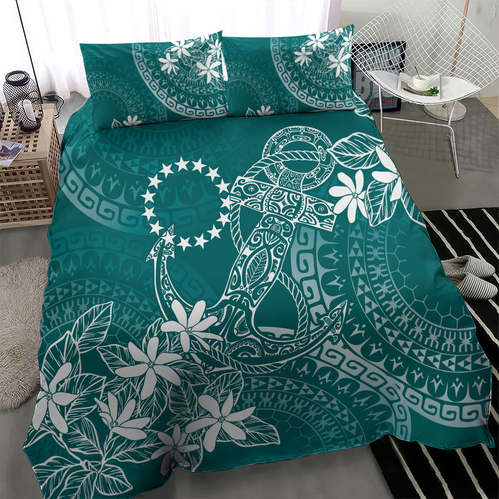 Teal Kuki Airani Tapakau Bedding Set Tribal Anchor Mix Tiare