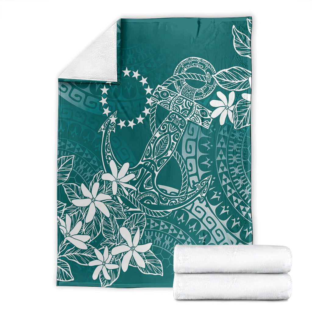 Teal Kuki Airani Tapakau Blanket Tribal Anchor Mix Tiare