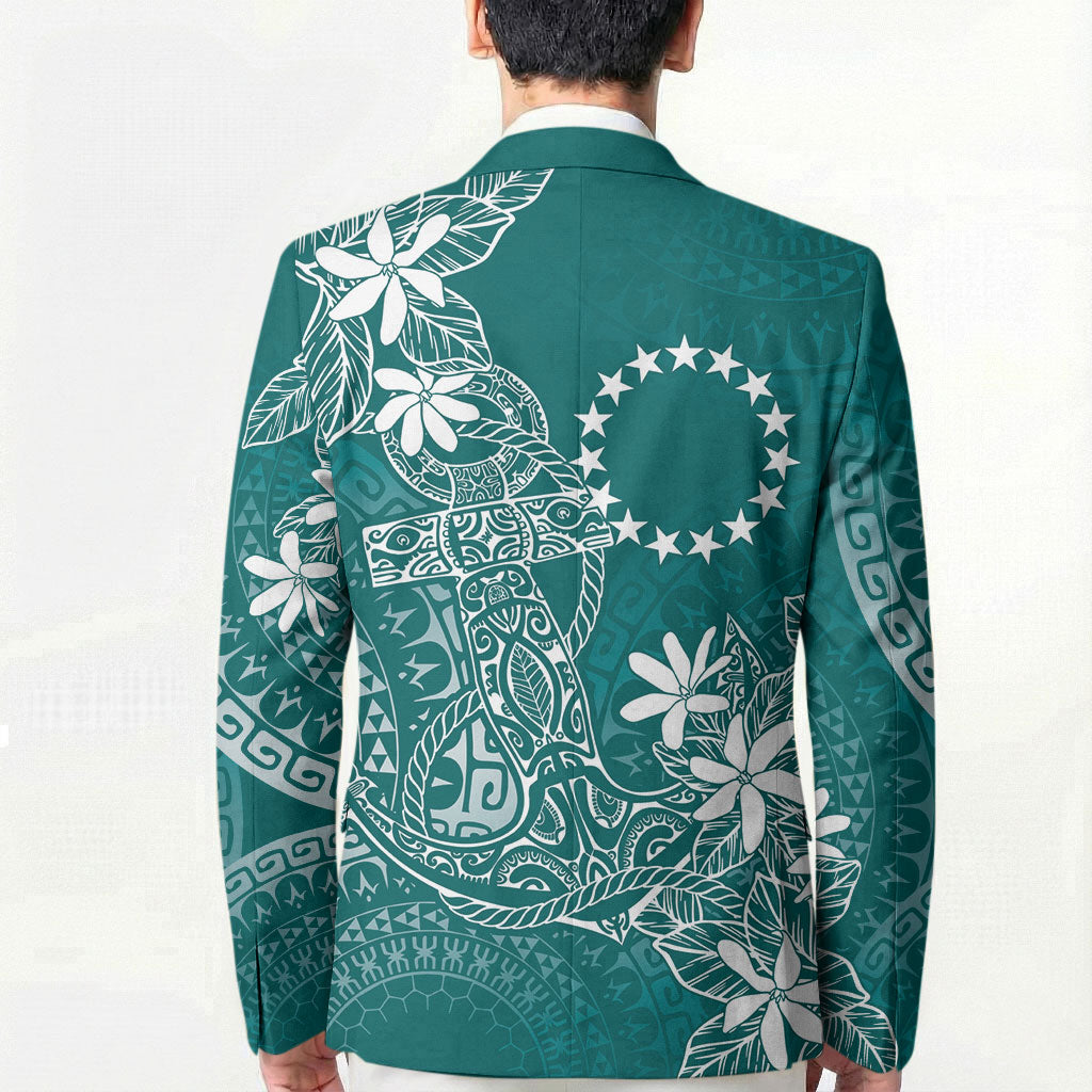 Teal Kuki Airani Tapakau Blazer Tribal Anchor Mix Tiare