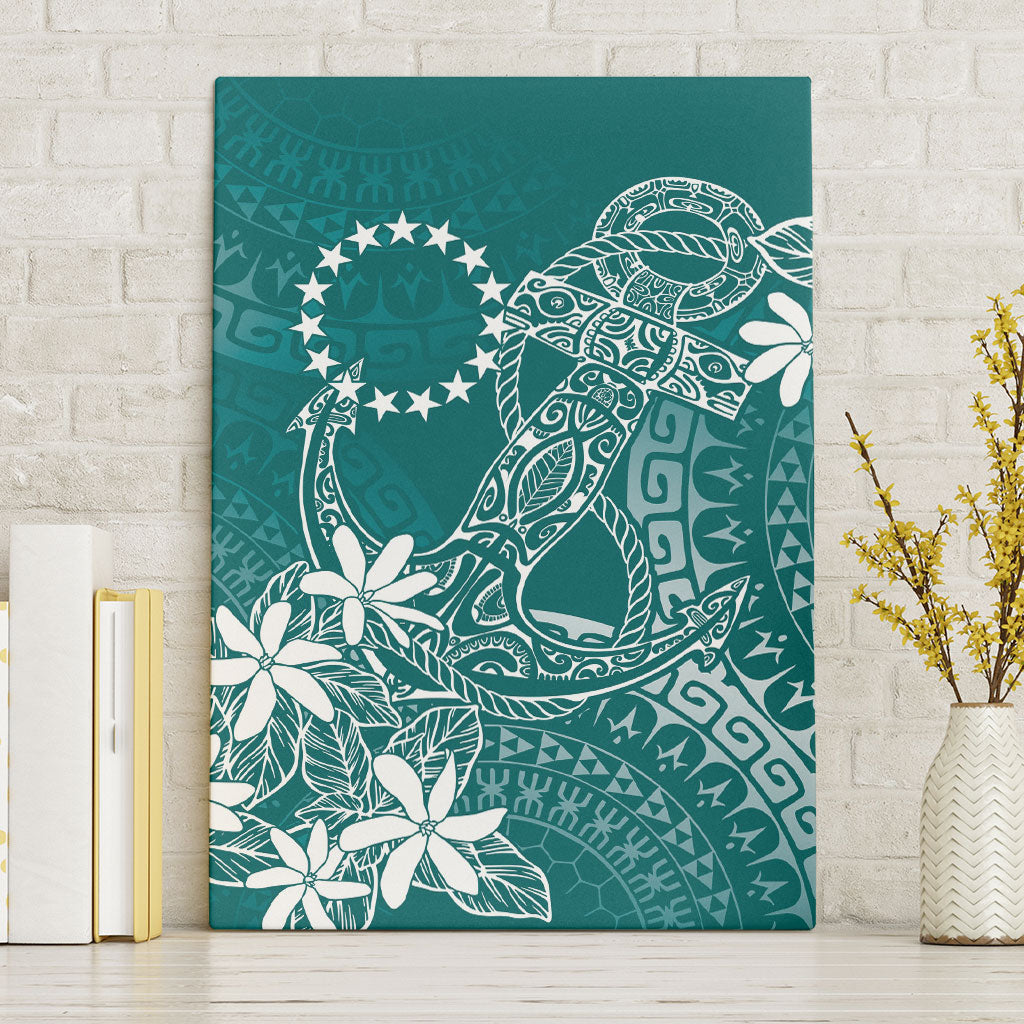 Teal Kuki Airani Tapakau Canvas Wall Art Tribal Anchor Mix Tiare