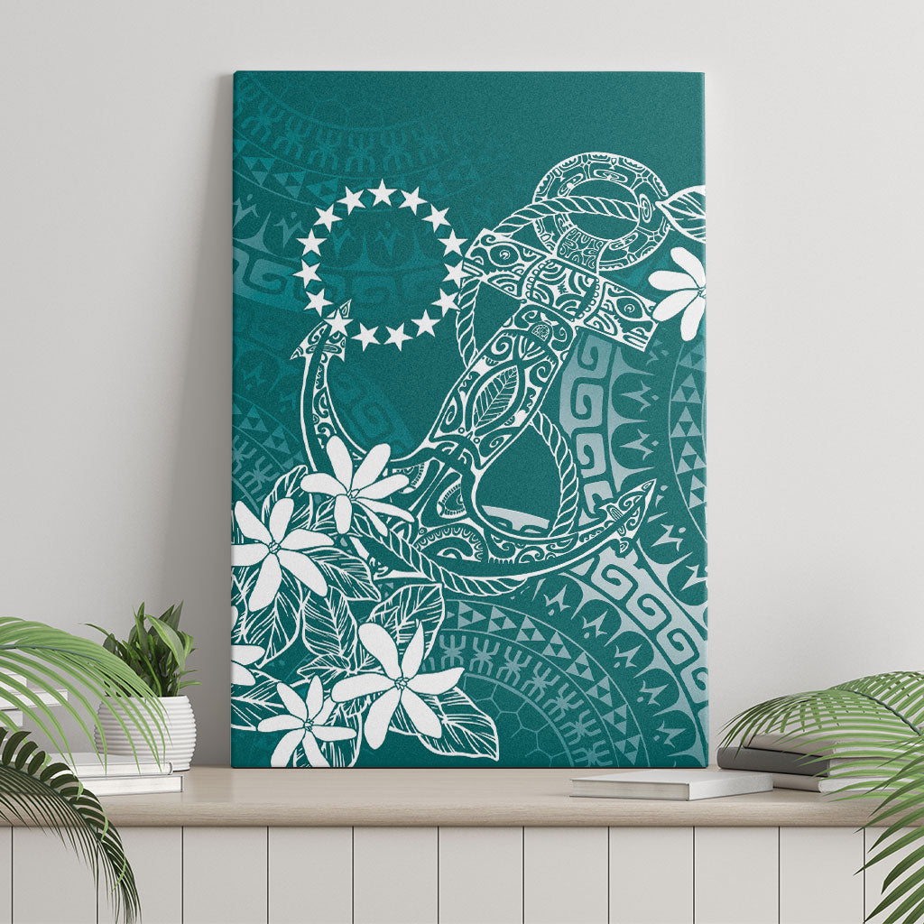 Teal Kuki Airani Tapakau Canvas Wall Art Tribal Anchor Mix Tiare