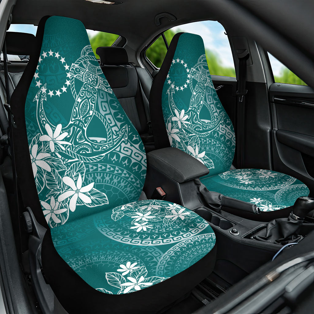 Teal Kuki Airani Tapakau Car Seat Cover Tribal Anchor Mix Tiare