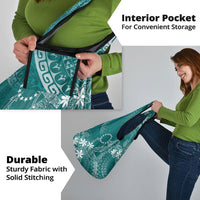 Teal Kuki Airani Tapakau Grocery Bag Tribal Anchor Mix Tiare