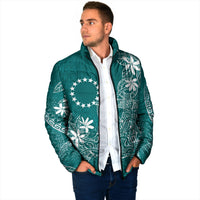 Teal Kuki Airani Tapakau Padded Jacket Tribal Anchor Mix Tiare