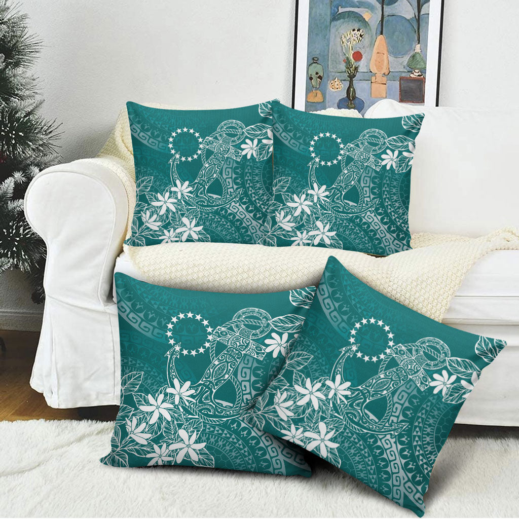 Teal Kuki Airani Tapakau Pillow Cover Tribal Anchor Mix Tiare