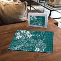 Teal Kuki Airani Tapakau Puzzle Tribal Anchor Mix Tiare