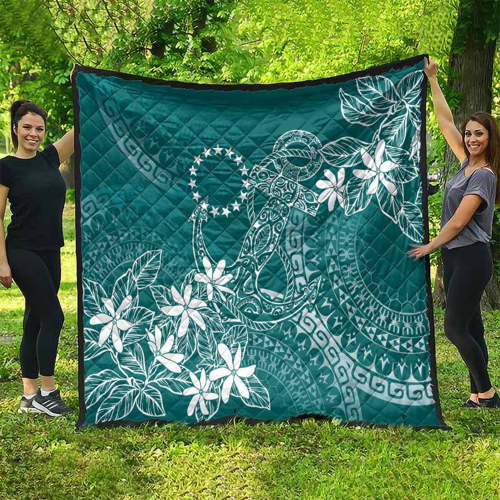 Teal Kuki Airani Tapakau Quilt Tribal Anchor Mix Tiare