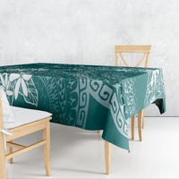 Teal Kuki Airani Tapakau Tablecloth Tribal Anchor Mix Tiare