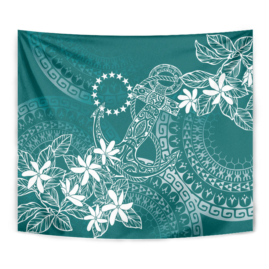 Teal Kuki Airani Tapakau Tapestry Tribal Anchor Mix Tiare