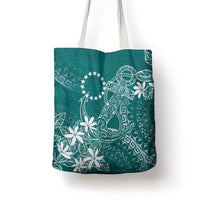 Teal Kuki Airani Tapakau Tote Bag Tribal Anchor Mix Tiare
