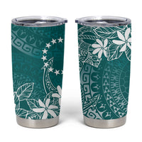 Teal Kuki Airani Tapakau Tumbler Cup Tribal Anchor Mix Tiare