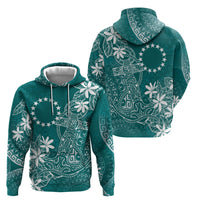 Teal Kuki Airani Tapakau Zip Hoodie Tribal Anchor Mix Tiare