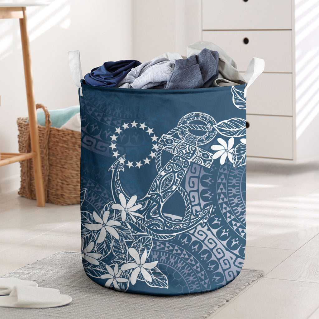 Navy Kuki Airani Tapakau Laundry Basket Tribal Anchor Mix Tiare LT7 Navy - Polynesian Pride