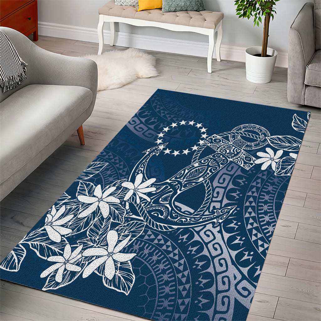 Navy Kuki Airani Tapakau Area Rug Tribal Anchor Mix Tiare