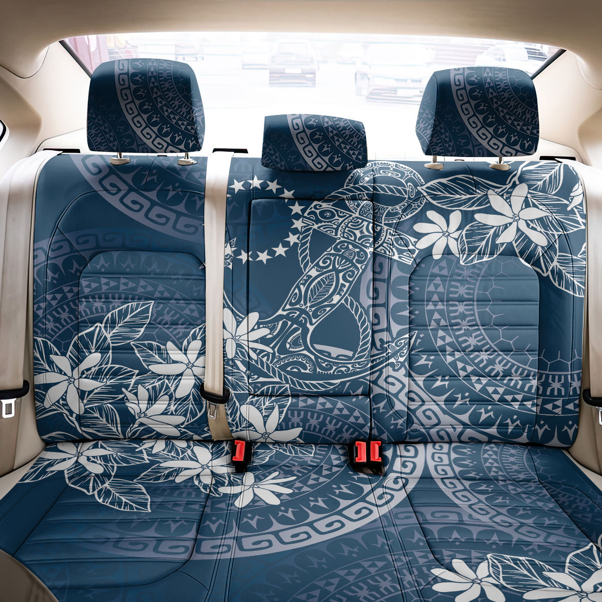 Navy Kuki Airani Tapakau Back Car Seat Cover Tribal Anchor Mix Tiare