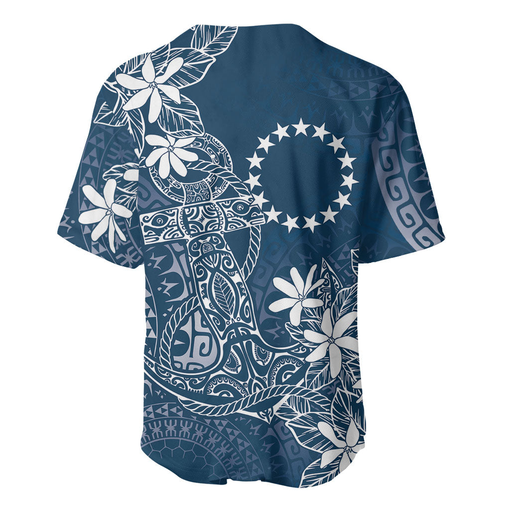 Navy Kuki Airani Tapakau Baseball Jersey Tribal Anchor Mix Tiare