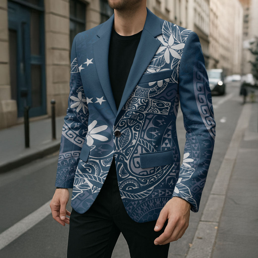 Navy Kuki Airani Tapakau Blazer Tribal Anchor Mix Tiare
