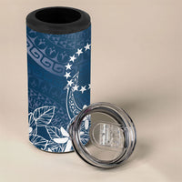 Navy Kuki Airani Tapakau 4 in 1 Can Cooler Tumbler Tribal Anchor Mix Tiare