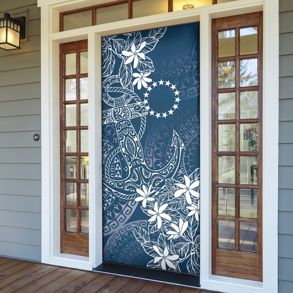 Navy Kuki Airani Tapakau Door Cover Tribal Anchor Mix Tiare