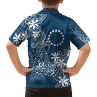 Navy Kuki Airani Tapakau Family Matching Puletasi and Hawaiian Shirt Tribal Anchor Mix Tiare