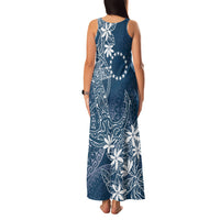 Navy Kuki Airani Tapakau Family Matching Tank Maxi Dress and Hawaiian Shirt Tribal Anchor Mix Tiare