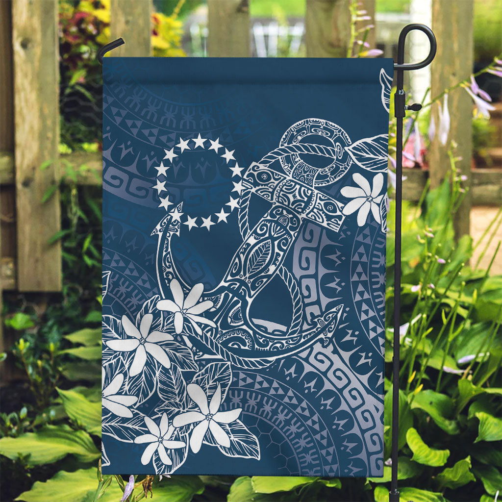 Navy Kuki Airani Tapakau Garden Flag Tribal Anchor Mix Tiare