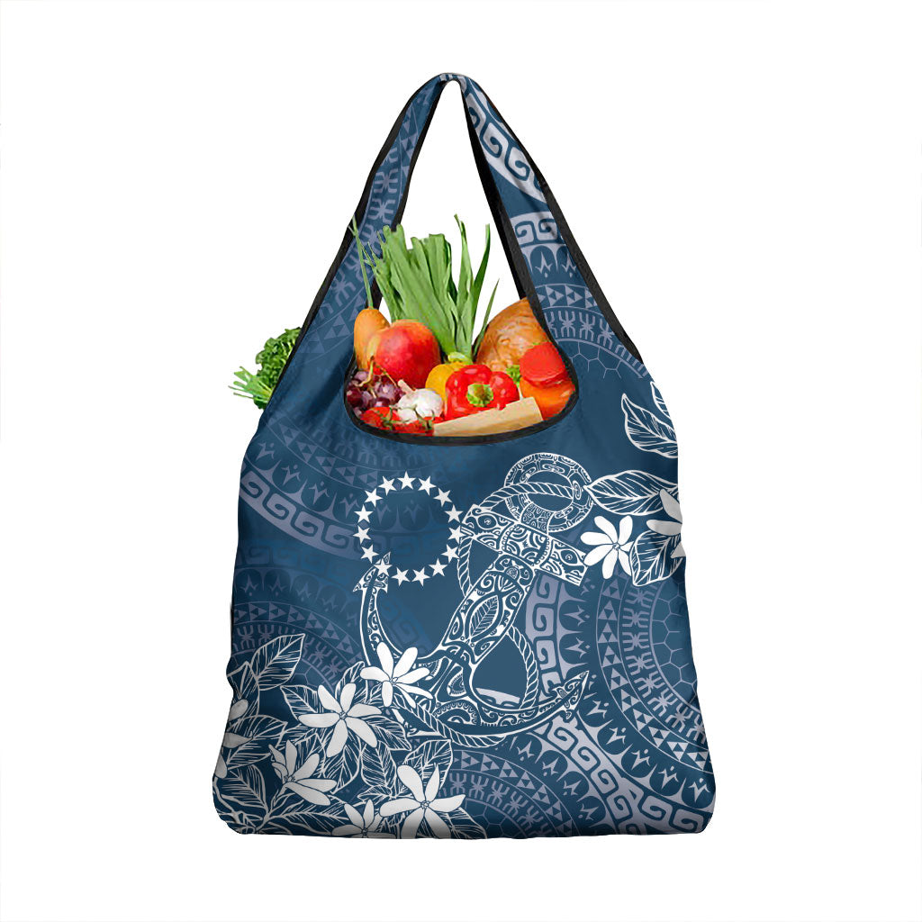 Navy Kuki Airani Tapakau Grocery Bag Tribal Anchor Mix Tiare