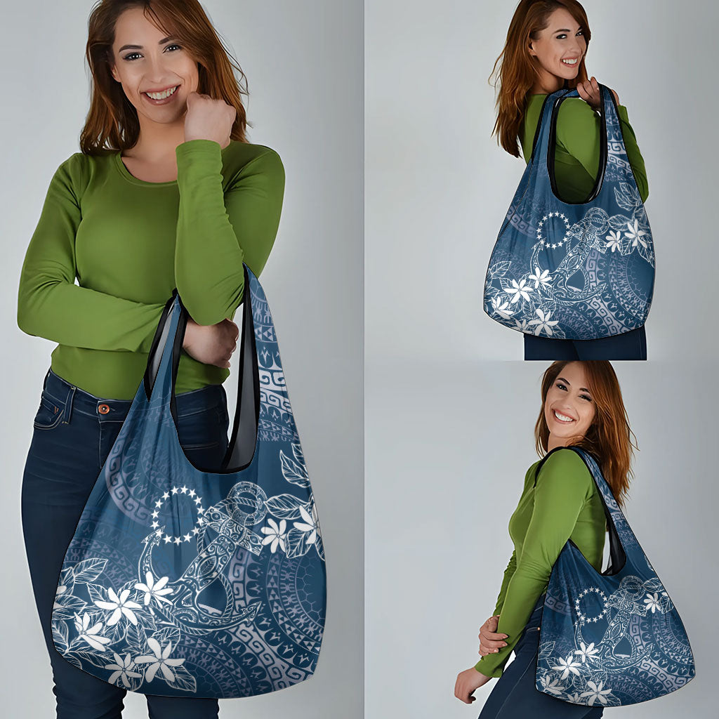 Navy Kuki Airani Tapakau Grocery Bag Tribal Anchor Mix Tiare