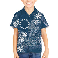Navy Kuki Airani Tapakau Hawaiian Shirt Tribal Anchor Mix Tiare