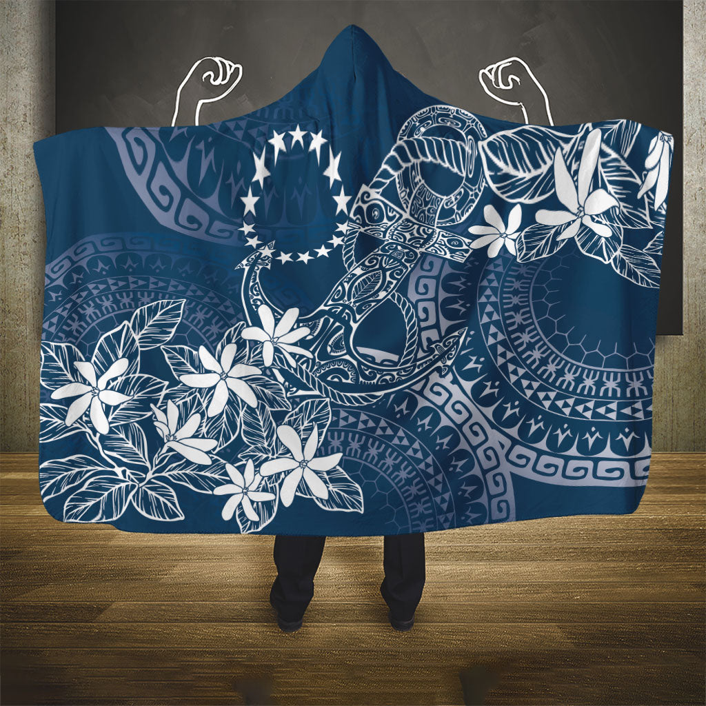 Navy Kuki Airani Tapakau Hooded Blanket Tribal Anchor Mix Tiare