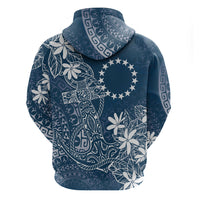 Navy Kuki Airani Tapakau Hoodie Tribal Anchor Mix Tiare