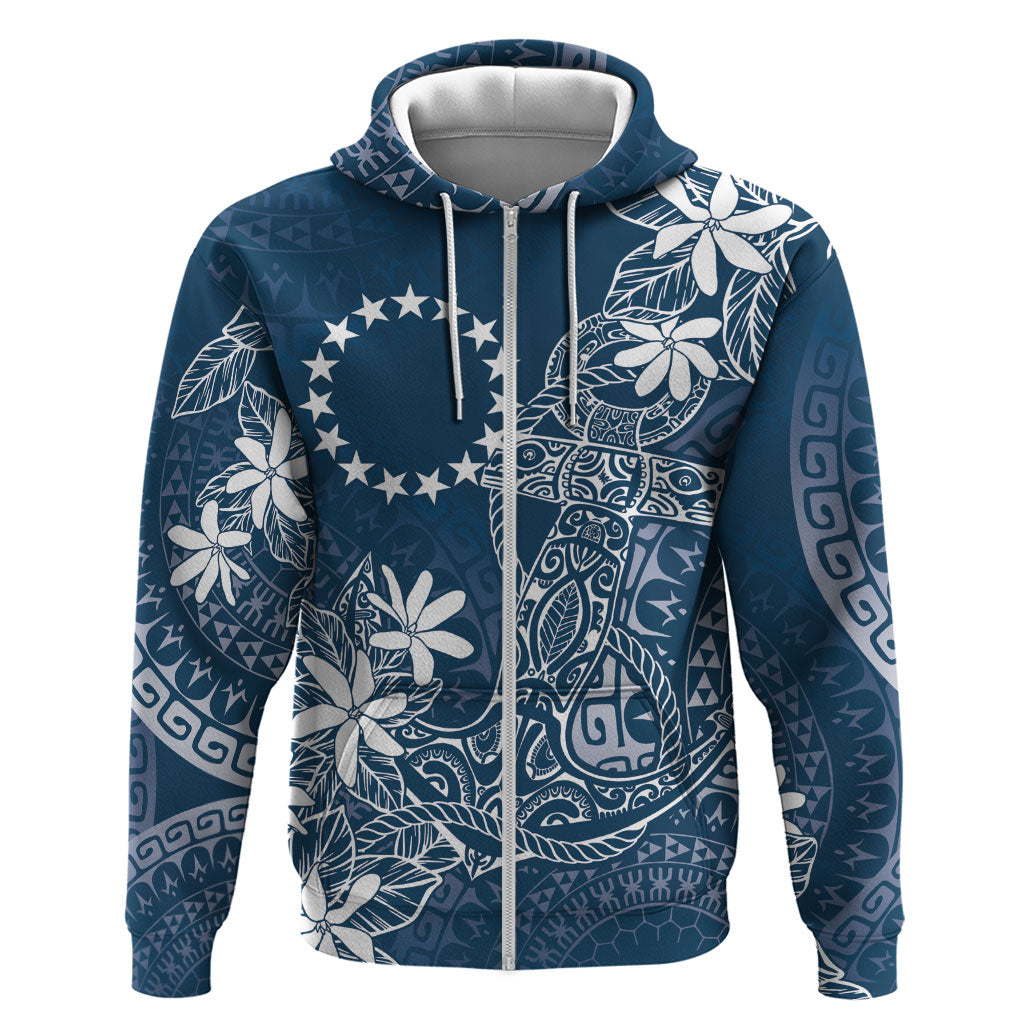 Navy Kuki Airani Tapakau Hoodie Tribal Anchor Mix Tiare
