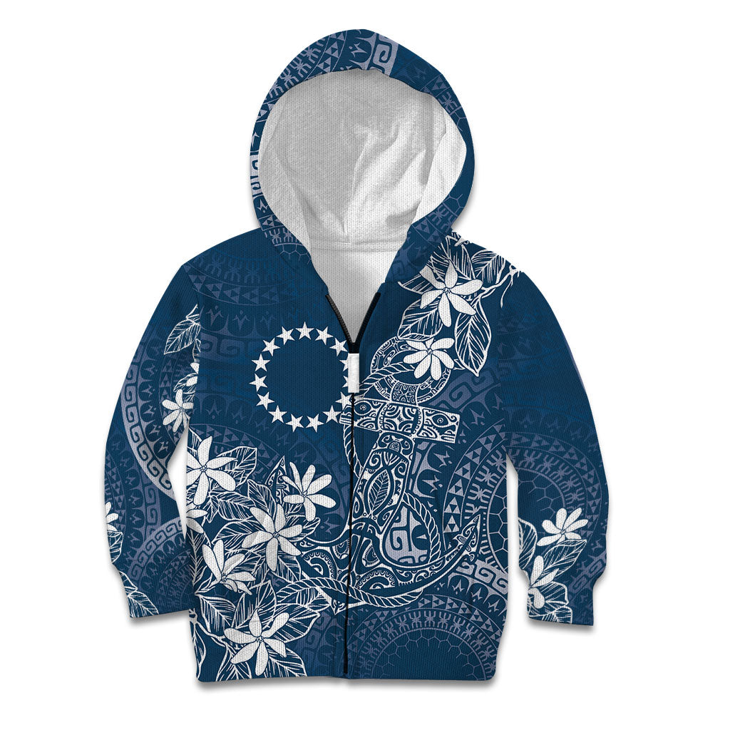 Navy Kuki Airani Tapakau Kid Hoodie Tribal Anchor Mix Tiare