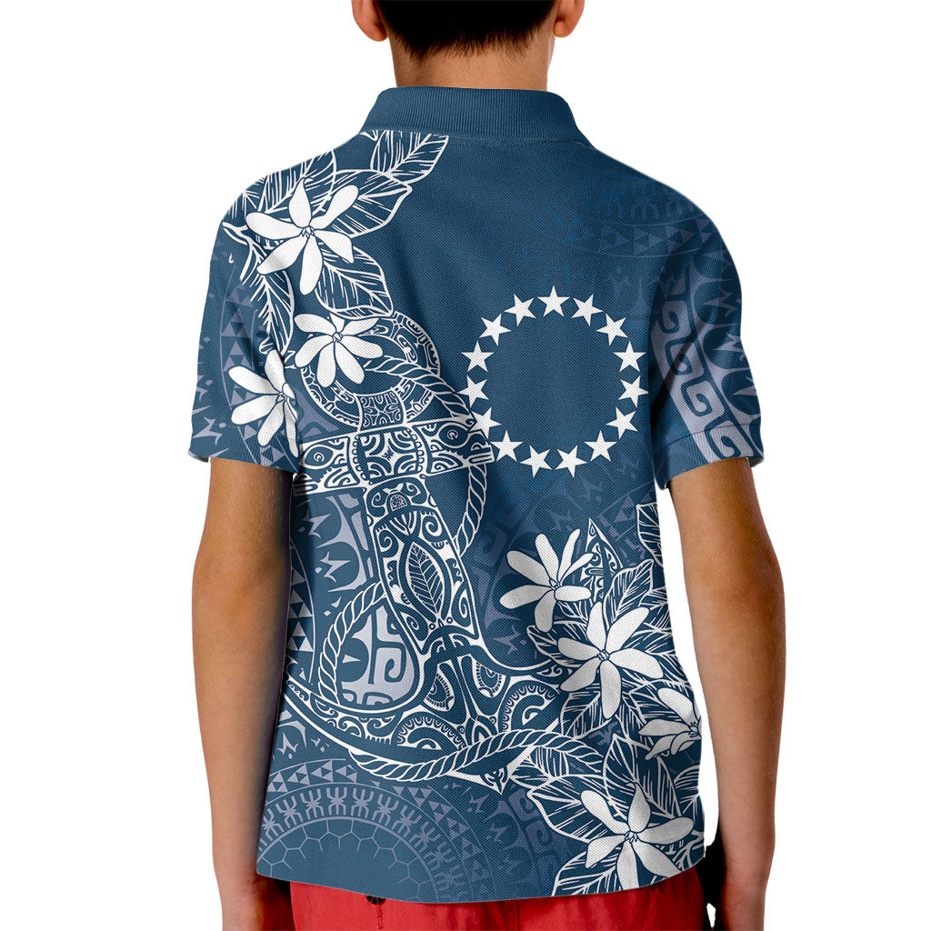 Navy Kuki Airani Tapakau Kid Polo Shirt Tribal Anchor Mix Tiare