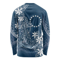 Navy Kuki Airani Tapakau Long Sleeve Shirt Tribal Anchor Mix Tiare
