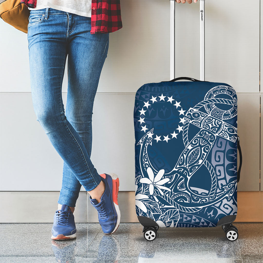 Navy Kuki Airani Tapakau Luggage Cover Tribal Anchor Mix Tiare