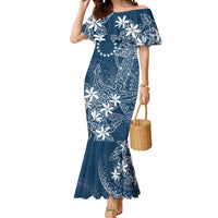 Navy Kuki Airani Tapakau Mermaid Dress Tribal Anchor Mix Tiare